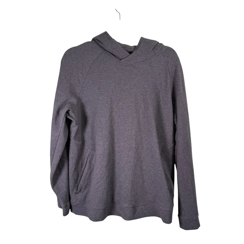 Lululemon At Ease Hoodie Mens Medium Purple Textured Pullover Athleisure Gym